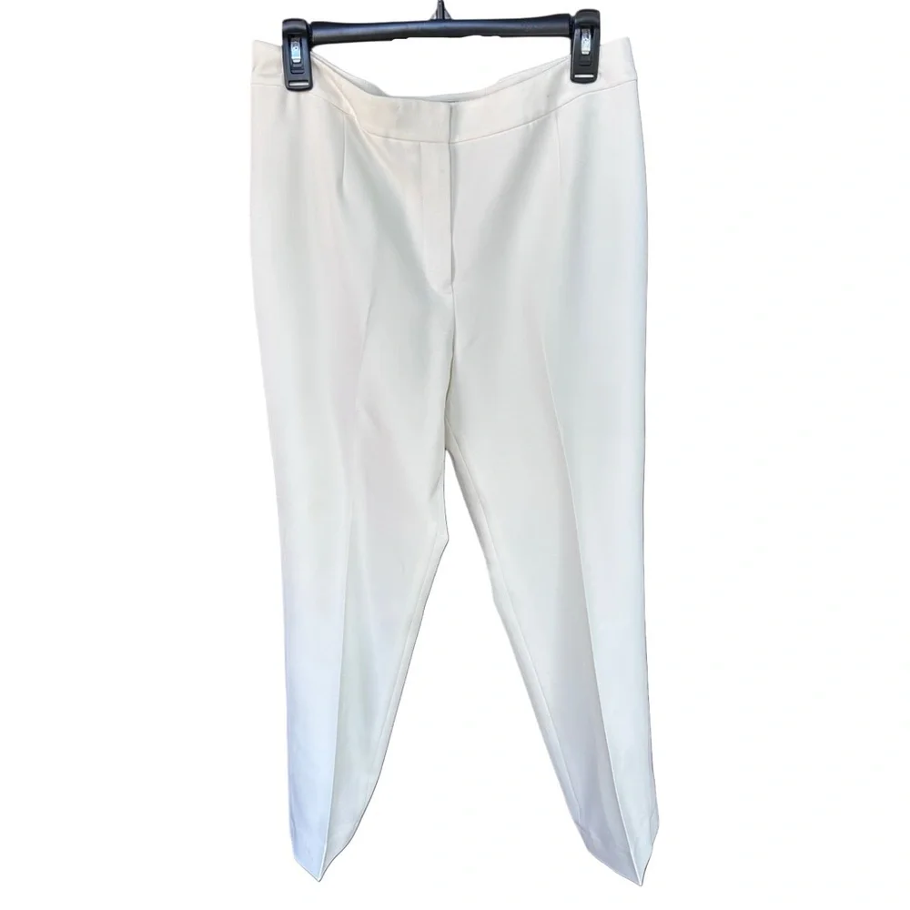 Kasper Cream Tailored Straight-Leg Trousers